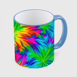 Кружка 3D Тай-дай кислотные краски, цвет: 3D-небесно-голубой кант