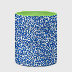 Кружка 3D Ажурные узоры, цвет: 3D-белый + светло-зеленый — фото 2