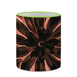 Кружка 3D Тёмный цветочный паттерн, цвет: 3D-светло-зеленый кант — фото 2