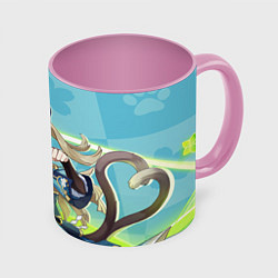 Кружка 3D Kirara Genshin Impact, цвет: 3D-белый + розовый
