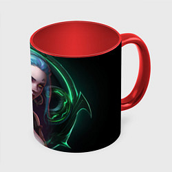Кружка 3D Jinx art Arcane League of Legends, цвет: 3D-белый + красный
