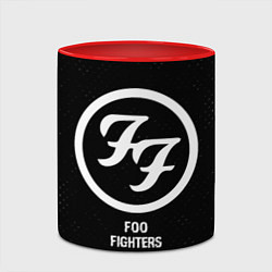 Кружка 3D Foo Fighters glitch на темном фоне, цвет: 3D-белый + красный — фото 2