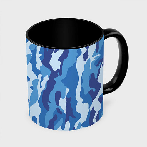 Кружка цветная Blue military / 3D-Белый + черный – фото 1