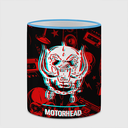 Кружка цветная Motorhead rock glitch / 3D-Небесно-голубой кант – фото 2