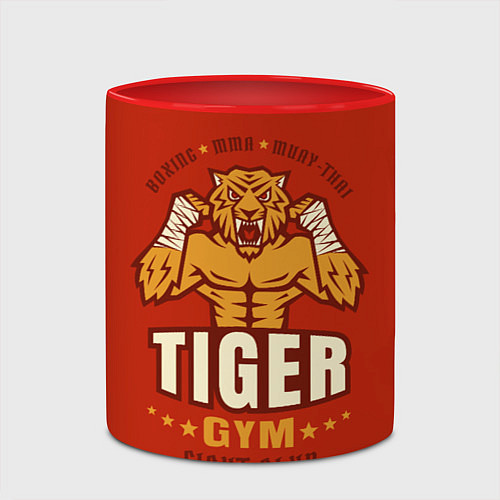Кружка цветная Tiger - боец / 3D-Белый + красный – фото 2