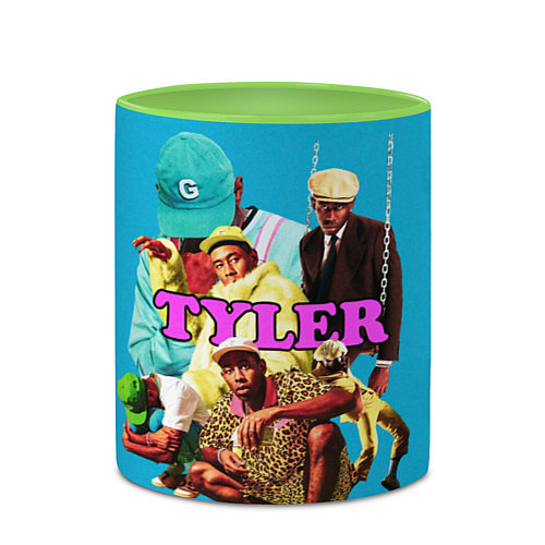 Кружка цветная Tyler, The Creator Collage / 3D-Белый + светло-зеленый – фото 2