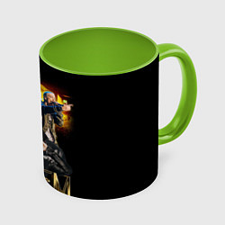 Кружка 3D Eminem, Marshall Mathers, цвет: 3D-белый + светло-зеленый