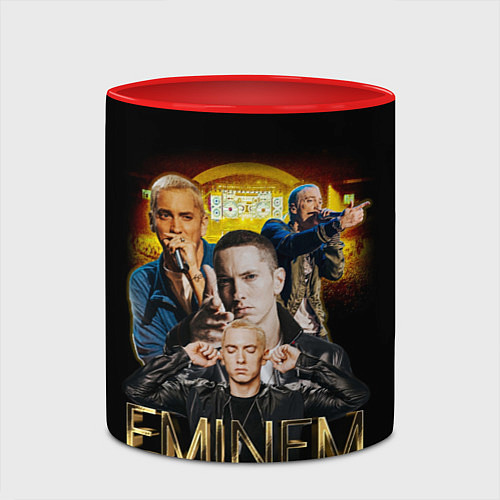 Кружка цветная Eminem, Marshall Mathers / 3D-Белый + красный – фото 2