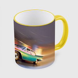 Кружка 3D My summer car 1961 Plymouth Fury, цвет: 3D-желтый кант