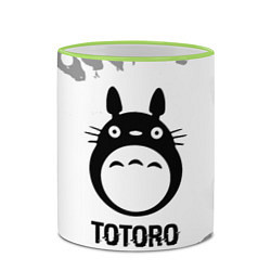 Кружка 3D Totoro glitch на светлом фоне, цвет: 3D-светло-зеленый кант — фото 2