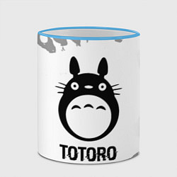 Кружка 3D Totoro glitch на светлом фоне, цвет: 3D-небесно-голубой кант — фото 2