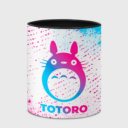 Кружка цветная Totoro neon gradient style / 3D-Белый + черный – фото 2