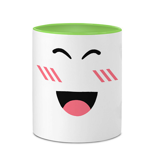 Кружка цветная Roblox Super Happy Face / 3D-Белый + светло-зеленый – фото 2