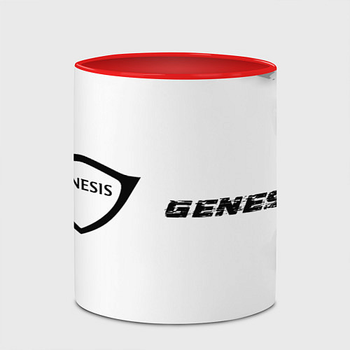 Кружка цветная Genesis speed на светлом фоне со следами шин: надп / 3D-Белый + красный – фото 2