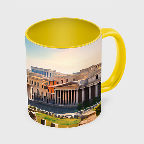 Кружка цветная Руины Рима / 3D-Белый + желтый – фото 1