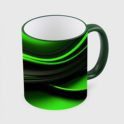 Кружка 3D Black green textureпоп, цвет: 3D-зеленый кант