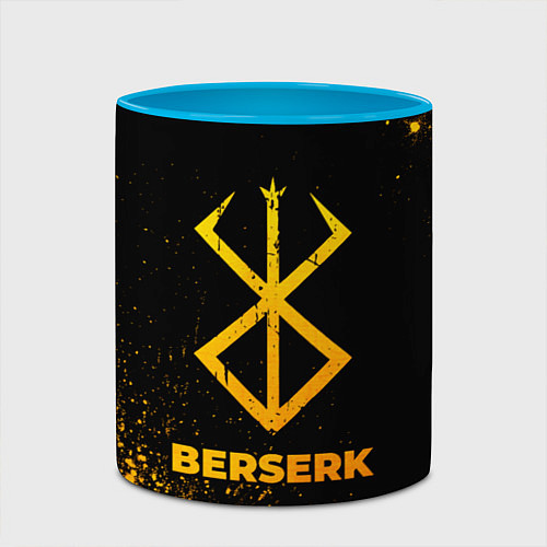 Кружка цветная Berserk - gold gradient / 3D-Белый + небесно-голубой – фото 2