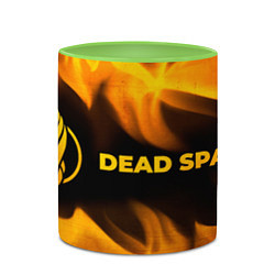 Кружка 3D Dead Space - gold gradient: надпись и символ, цвет: 3D-белый + светло-зеленый — фото 2