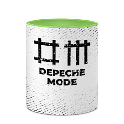 Кружка 3D Depeche Mode с потертостями на светлом фоне, цвет: 3D-белый + светло-зеленый — фото 2