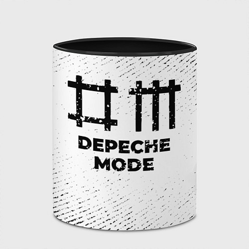 Кружка цветная Depeche Mode с потертостями на светлом фоне / 3D-Белый + черный – фото 2