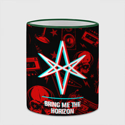 Кружка 3D Bring Me the Horizon rock glitch, цвет: 3D-зеленый кант — фото 2