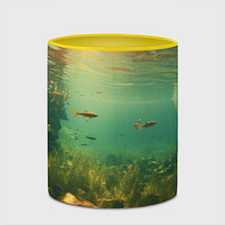 Кружка 3D Рыбки в море, цвет: 3D-белый + желтый — фото 2