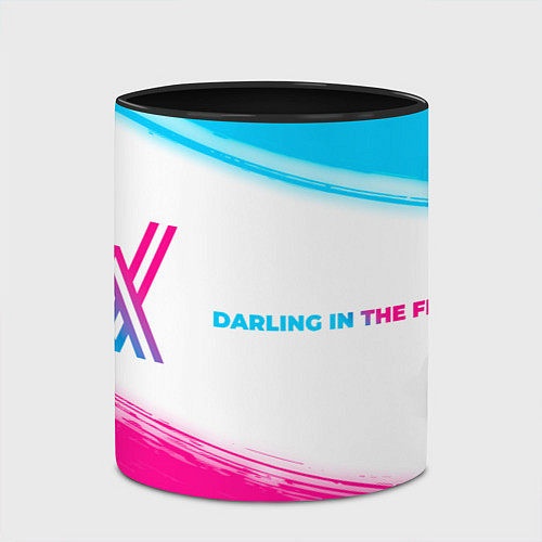 Кружка цветная Darling in the FranXX neon gradient style: надпись / 3D-Белый + черный – фото 2