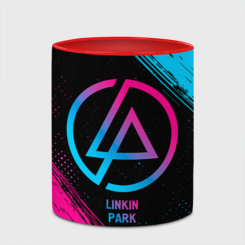 Кружка цветная Linkin Park - neon gradient / 3D-Белый + красный – фото 2