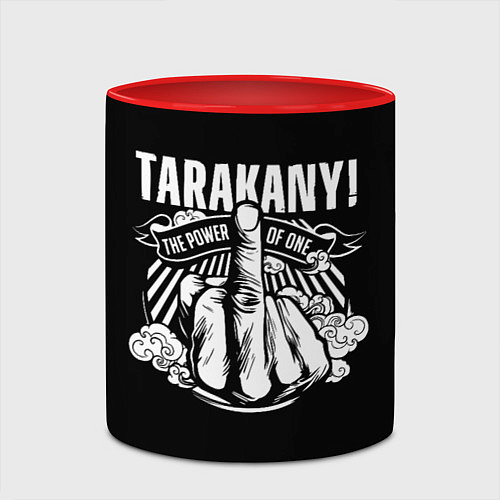 Кружка цветная Тараканы fuck off / 3D-Белый + красный – фото 2