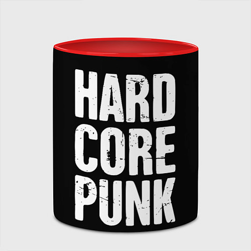 Кружка цветная Hardcore punk / 3D-Белый + красный – фото 2