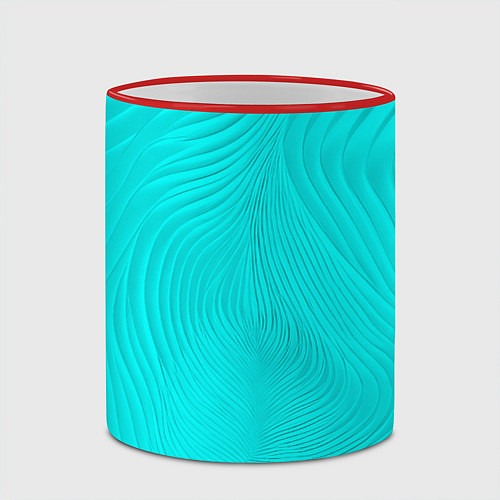 Кружка цветная Фантазия морской волны / 3D-Красный кант – фото 2