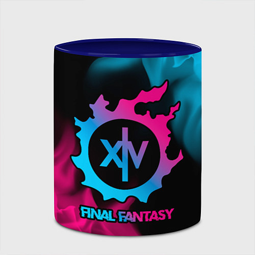 Кружка цветная Final Fantasy - neon gradient / 3D-Белый + синий – фото 2