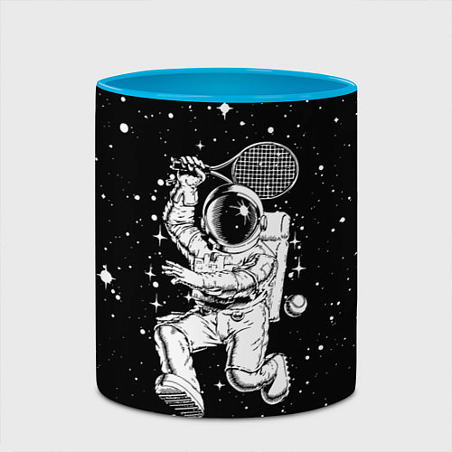 Кружка цветная Space tennis - astronaut / 3D-Белый + небесно-голубой – фото 2