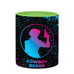 Кружка 3D Cowboy Bebop - neon gradient, цвет: 3D-белый + светло-зеленый — фото 2