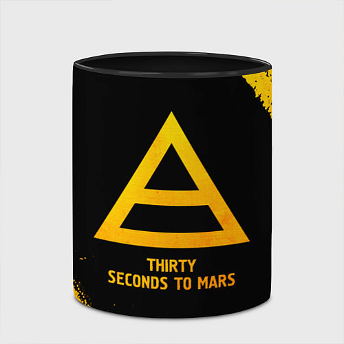 Кружка цветная Thirty Seconds to Mars - gold gradient / 3D-Белый + черный – фото 2