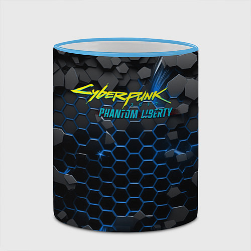 Кружка цветная Cyberpunk 2077 phantom liberty blue / 3D-Небесно-голубой кант – фото 2