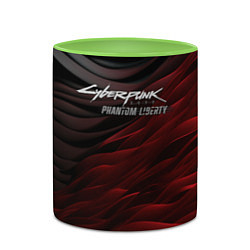 Кружка 3D Cyberpunk 2077 phantom liberty black red, цвет: 3D-белый + светло-зеленый — фото 2