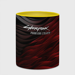 Кружка 3D Cyberpunk 2077 phantom liberty black red, цвет: 3D-белый + желтый — фото 2