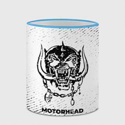 Кружка 3D Motorhead с потертостями на светлом фоне, цвет: 3D-небесно-голубой кант — фото 2