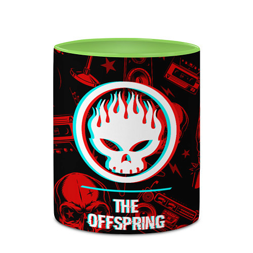 Кружка цветная The Offspring rock glitch / 3D-Белый + светло-зеленый – фото 2