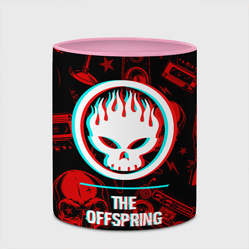 Кружка цветная The Offspring rock glitch / 3D-Белый + розовый – фото 2