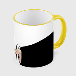 Кружка 3D Рука сжимает талию, цвет: 3D-желтый кант