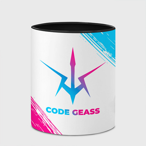 Кружка цветная Code Geass neon gradient style / 3D-Белый + черный – фото 2