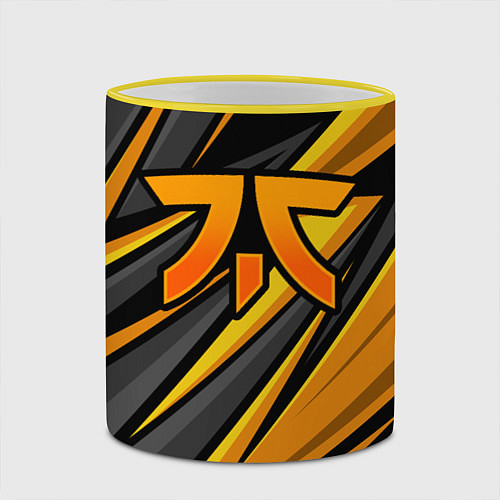 Кружка цветная Fnatic - киберспорт желтый / 3D-Желтый кант – фото 2