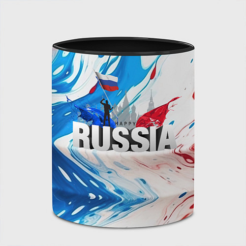 Кружка цветная Russia abstract / 3D-Белый + черный – фото 2