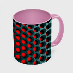 Кружка 3D Сотовая структура 3D, цвет: 3D-белый + розовый