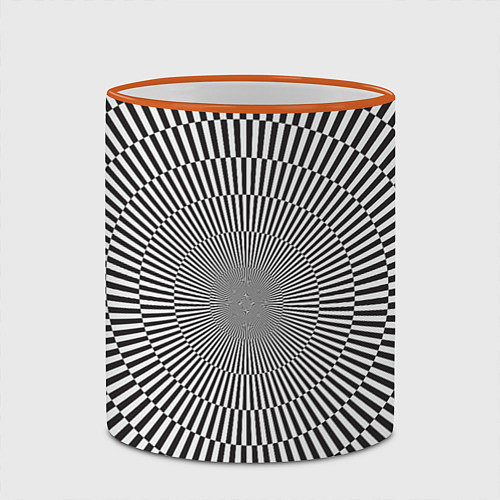 Кружка цветная Психоделические линии / 3D-Оранжевый кант – фото 2