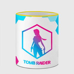 Кружка 3D Tomb Raider neon gradient style, цвет: 3D-желтый кант — фото 2