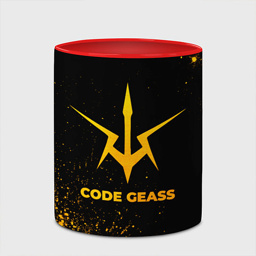 Кружка цветная Code Geass - gold gradient / 3D-Белый + красный – фото 2