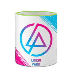 Кружка 3D Linkin Park neon gradient style, цвет: 3D-светло-зеленый кант — фото 2